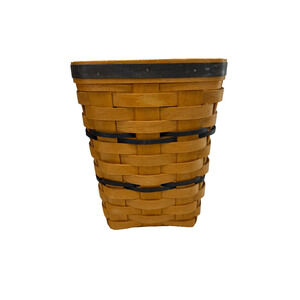 1996 Longaberger Feature Medium Spoon Basket w/Blue Trim 6.5"L x 6.5"W x 8"H